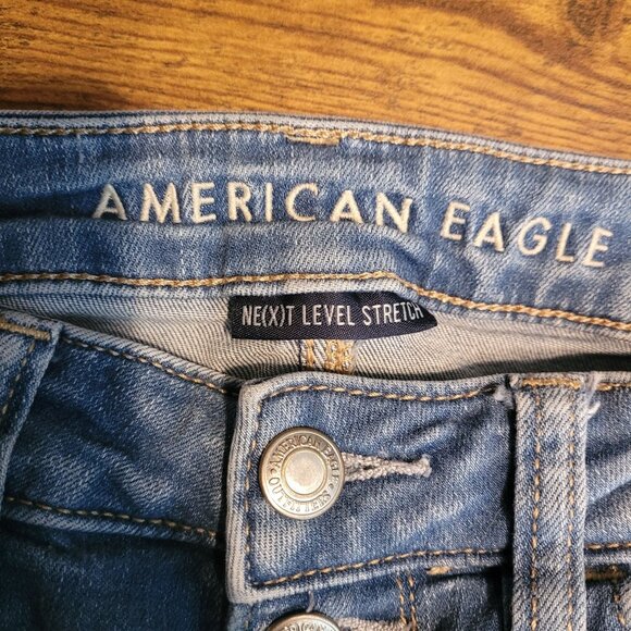 American Eagle Jeans 4 S Jegging Next Level Stretch Super Hi Rise Medium Light - Picture 4 of 11